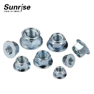 Miotal Serrated Ionsáigh Heics Flange Lock Cnó